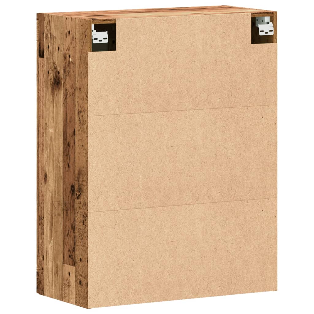 Wandkast 69,5x34x90 cm bewerkt hout oud houtkleurig - AllerleiShop