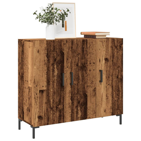 Dressoir 90x34x80 cm bewerkt hout oud houtkleurig - AllerleiShop