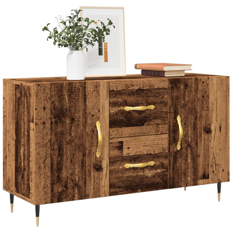 Dressoir 100x36x60 cm bewerkt hout oud houtkleurig - AllerleiShop