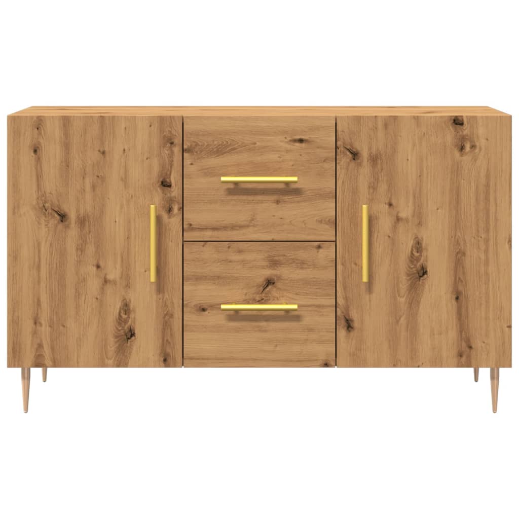 Dressoir 100x36x60 cm bewerkt hout artisanaal eikenkleurig - AllerleiShop