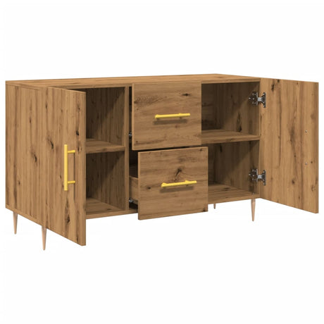 Dressoir 100x36x60 cm bewerkt hout artisanaal eikenkleurig - AllerleiShop