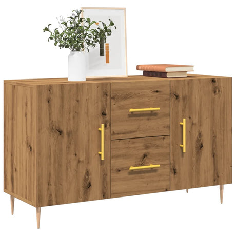 Dressoir 100x36x60 cm bewerkt hout artisanaal eikenkleurig - AllerleiShop