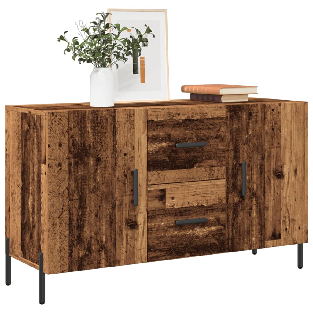 Dressoir 100x36x60 cm bewerkt hout oud houtkleurig - AllerleiShop