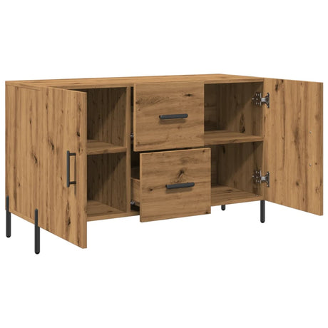 Dressoir 100x36x60 cm bewerkt hout artisanaal eikenkleurig - AllerleiShop