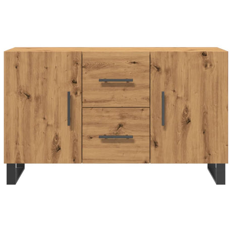 Dressoir 100x36x60 cm bewerkt hout artisanaal eikenkleurig - AllerleiShop