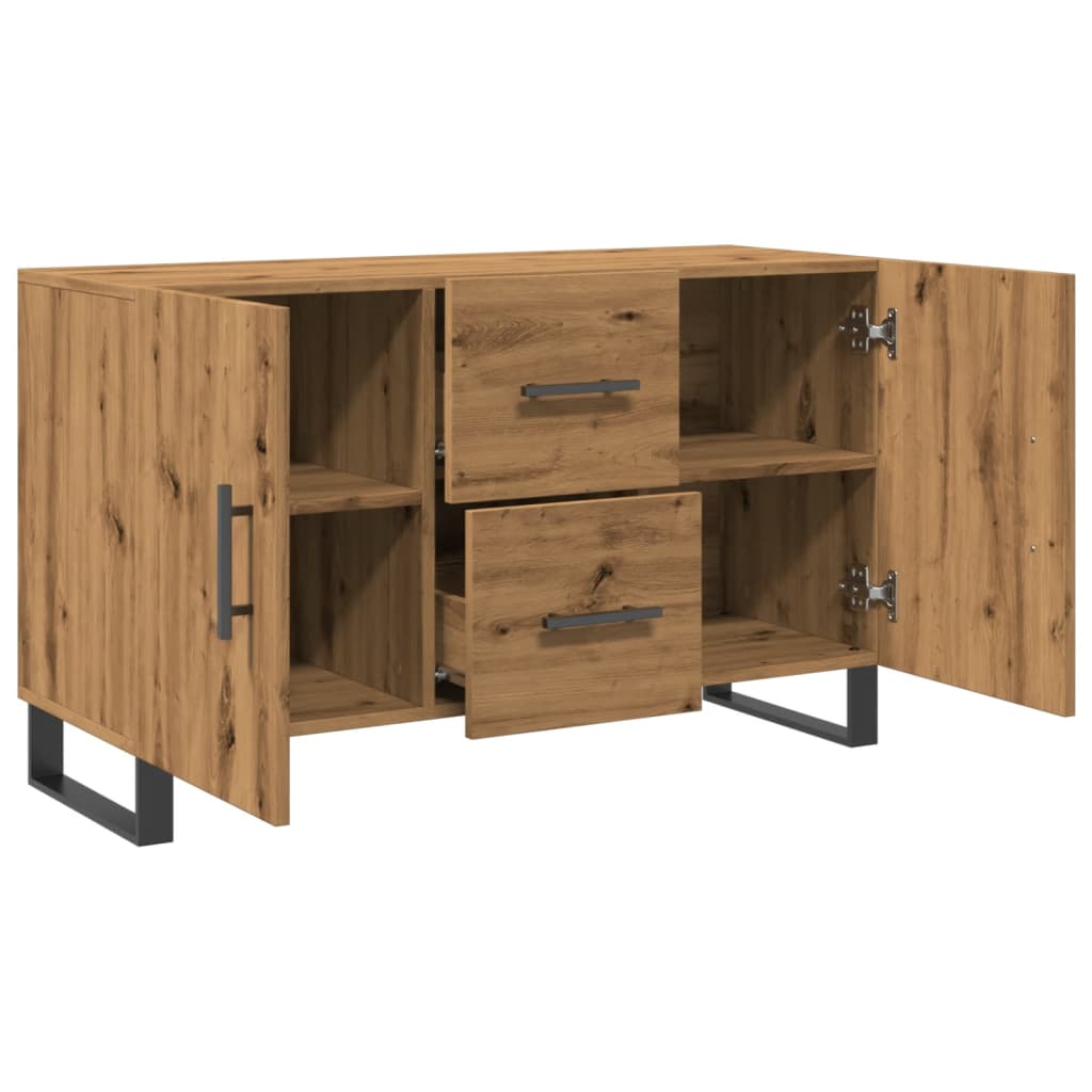 Dressoir 100x36x60 cm bewerkt hout artisanaal eikenkleurig - AllerleiShop