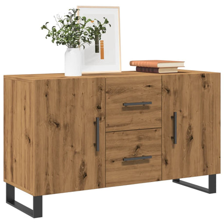 Dressoir 100x36x60 cm bewerkt hout artisanaal eikenkleurig - AllerleiShop