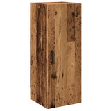 Wandkast 34,5x34x90 cm bewerkt hout oud houtkleur - AllerleiShop