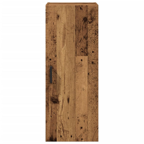 Wandkast 34,5x34x90 cm bewerkt hout oud houtkleur - AllerleiShop