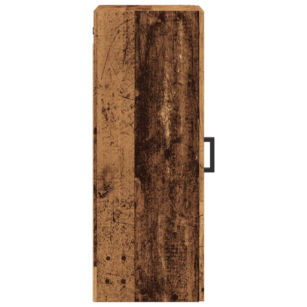 Wandkast 34,5x34x90 cm bewerkt hout oud houtkleur - AllerleiShop