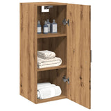 Wandkast 34,5x34x90 cm bewerkt hout artisanaal eikenkleur - AllerleiShop