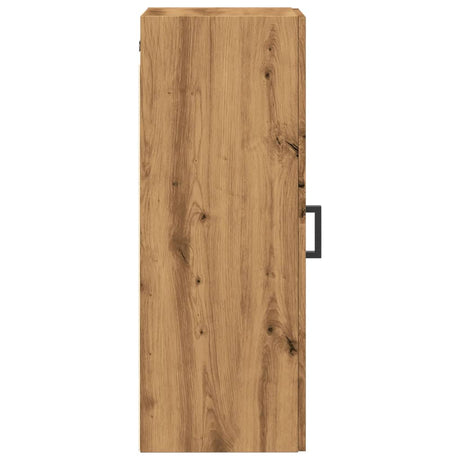 Wandkast 34,5x34x90 cm bewerkt hout artisanaal eikenkleur - AllerleiShop