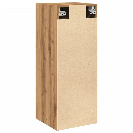 Wandkast 34,5x34x90 cm bewerkt hout artisanaal eikenkleur - AllerleiShop