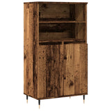 Hoge kast 60x36x110 cm bewerkt hout oud houtkleurig - AllerleiShop