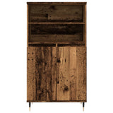 Hoge kast 60x36x110 cm bewerkt hout oud houtkleurig - AllerleiShop