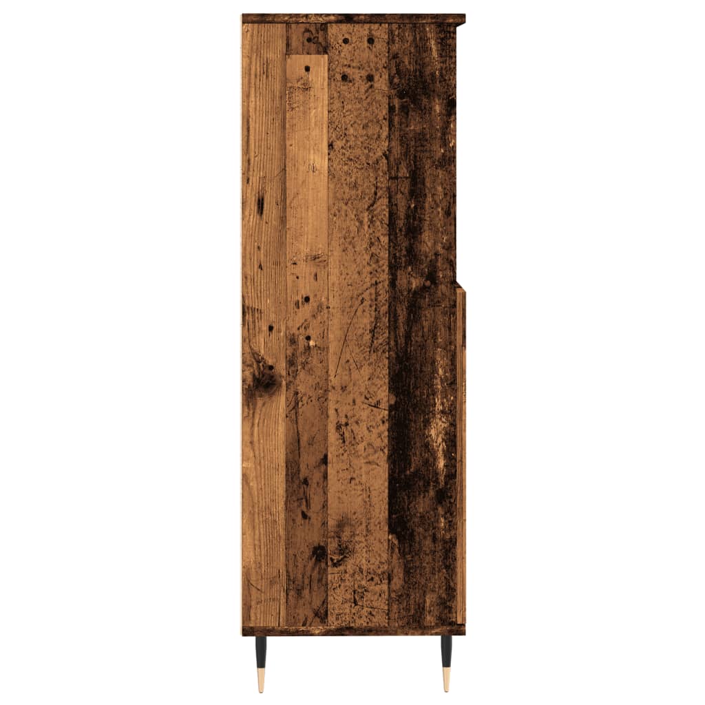 Hoge kast 60x36x110 cm bewerkt hout oud houtkleurig - AllerleiShop