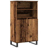 Hoge kast 60x36x110 cm bewerkt hout oud houtkleurig - AllerleiShop