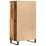 Hoge kast 60x36x110 cm bewerkt hout oud houtkleurig - AllerleiShop