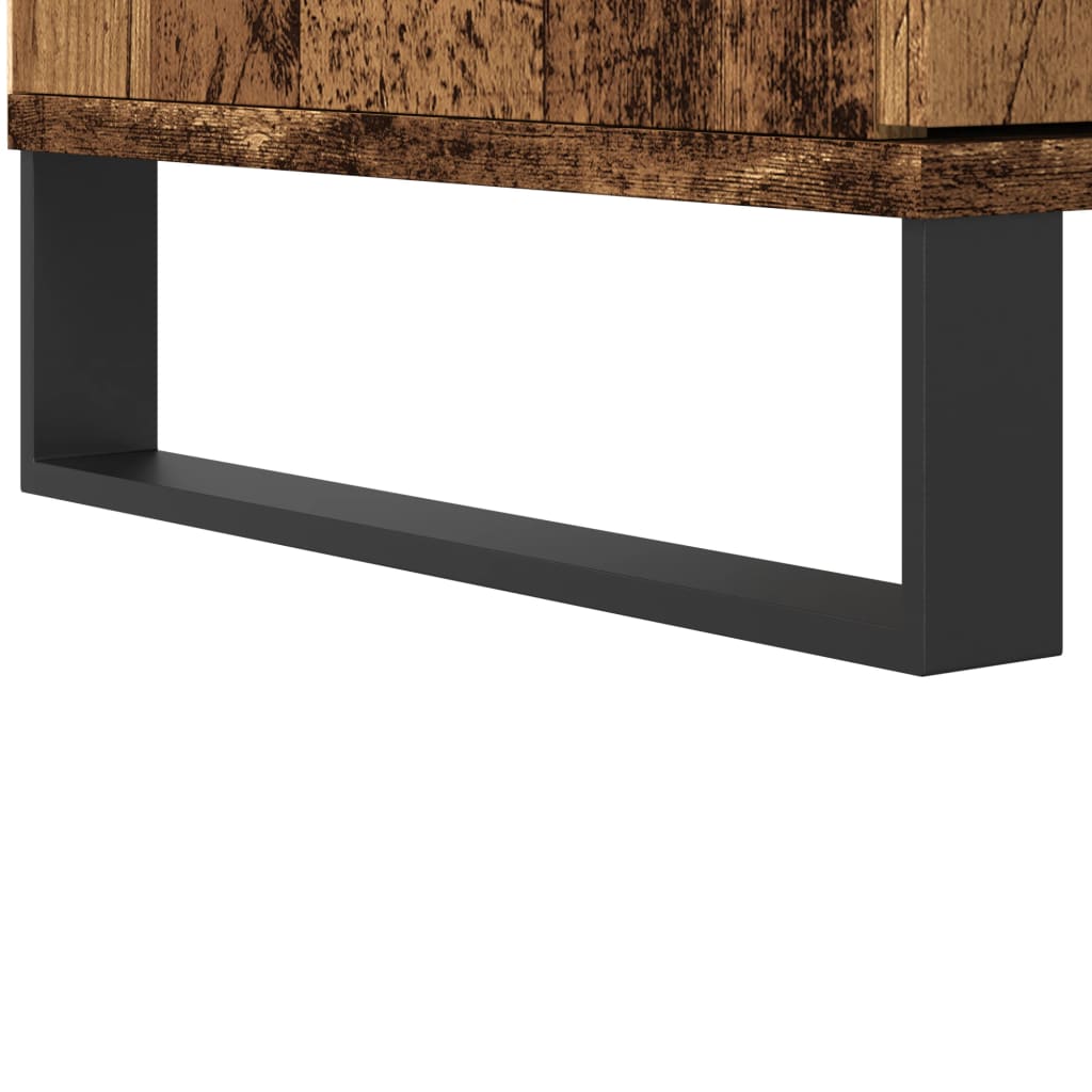 Hoge kast 60x36x110 cm bewerkt hout oud houtkleurig - AllerleiShop