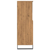 Hoge kast 60x36x110 cm bewerkt hout artisanaal eikenkleur - AllerleiShop