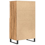 Hoge kast 60x36x110 cm bewerkt hout artisanaal eikenkleur - AllerleiShop