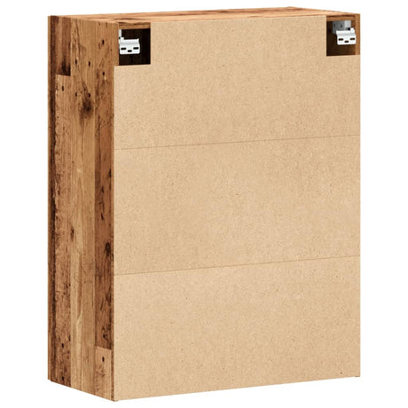 Wandkast 69,5x34x90 cm bewerkt hout oud houtkleurig - AllerleiShop