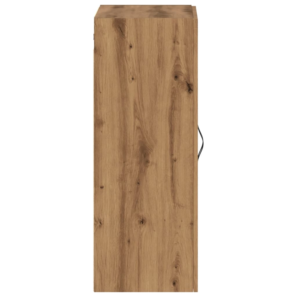 Wandkast 69,5x34x90 cm bewerkt hout artisanaal eikenkleurig - AllerleiShop