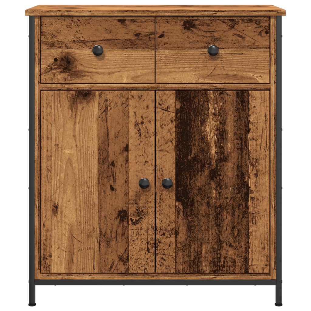 Dressoir 70x30x80 cm bewerkt hout oud houtkleurig - AllerleiShop