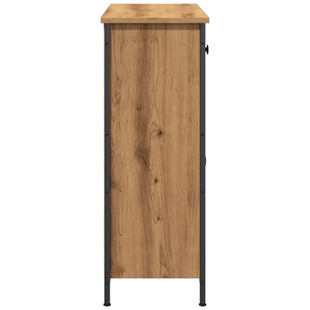 Dressoir 70x30x80 cm bewerkt hout artisanaal eikenkleur - AllerleiShop