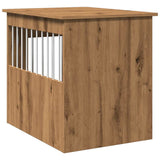 Hondenbench 55x75x65 cm bewerkt hout artisanaal eikenkleurig - AllerleiShop