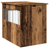 Hondenbench 55x80x68 cm bewerkt hout oud houtkleurig - AllerleiShop