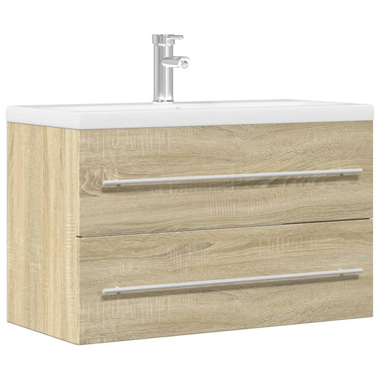 Wastafelkast 80x38,5x48 cm bewerkt hout oud houtkleurig - AllerleiShop