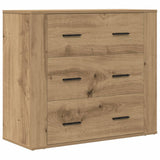 Dressoir 80x33x70 cm bewerkt hout artisanaal eikenkleurig - AllerleiShop