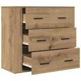 Dressoir 80x33x70 cm bewerkt hout artisanaal eikenkleurig - AllerleiShop