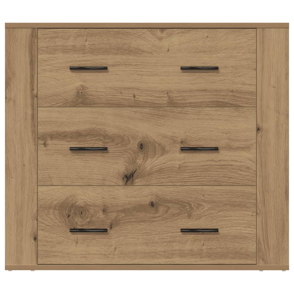 Dressoir 80x33x70 cm bewerkt hout artisanaal eikenkleurig - AllerleiShop