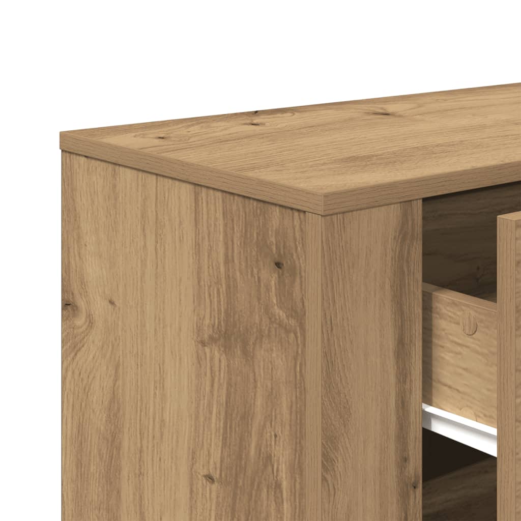 Dressoir 80x33x70 cm bewerkt hout artisanaal eikenkleurig - AllerleiShop