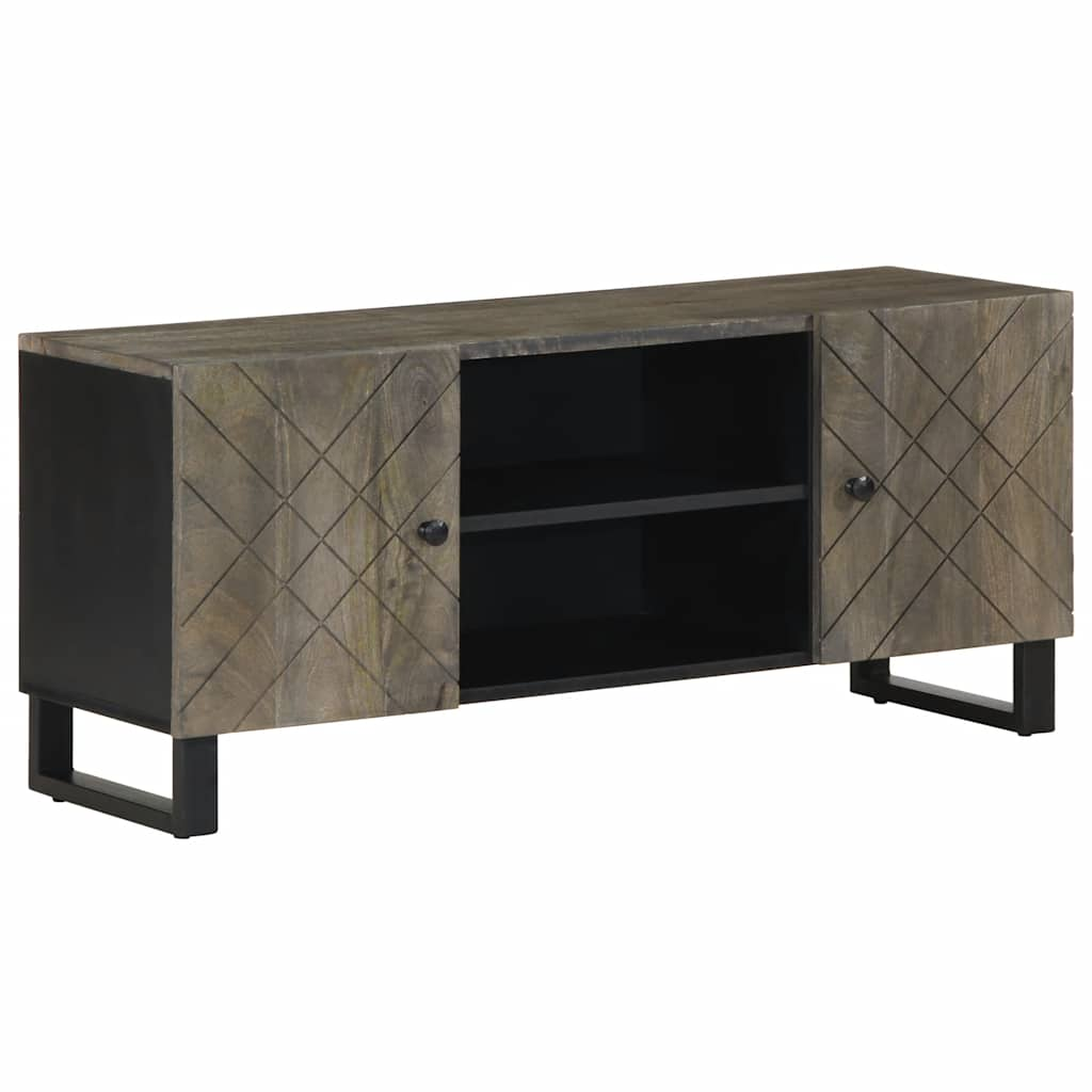 Tv-meubel 105x33x46 cm massief mangohout zwart - AllerleiShop