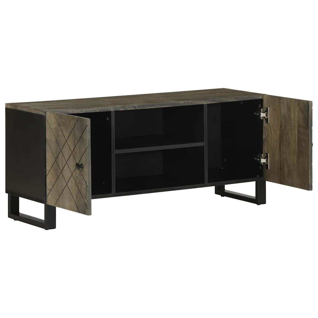 Tv-meubel 105x33x46 cm massief mangohout zwart - AllerleiShop