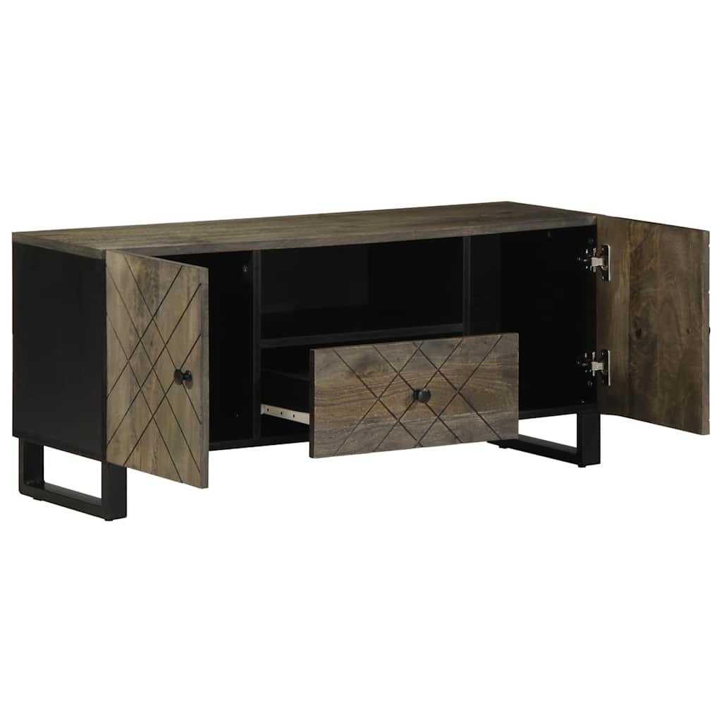 Tv-meubel 105x33x46 cm massief mangohout zwart - AllerleiShop