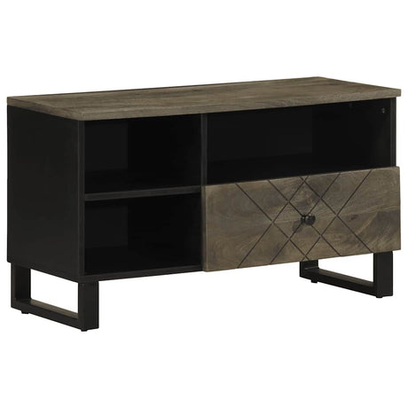 Tv-meubel 80x33x46 cm massief mangohout zwart - AllerleiShop