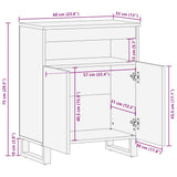 Dressoir 60x33x75 cm massief mangohout zwart - AllerleiShop