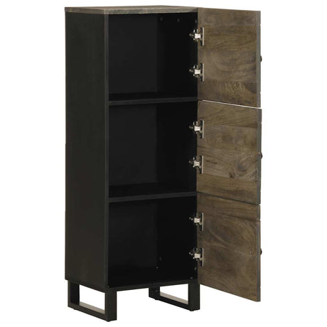 Hoge kast 40x33x110 cm massief mangohout zwart - AllerleiShop