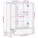 Hoge kast 60x33x100 cm massief mangohout zwart - AllerleiShop