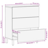 Dressoir 60x33x75 cm massief mangohout bruin