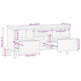 Tv-meubel 100x33x46 cm massief mangohout bruin