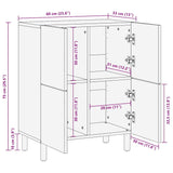 Dressoir 60x33x75 cm massief mangohout bruin