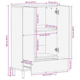 Hoge kast 60x33x100 cm massief mango bruin