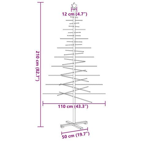 Kerstdecoratie kerstboom 210 cm massief grenenhout - AllerleiShop