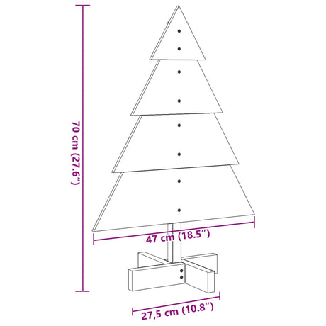 Kerstdecoratie kerstboom 70 cm massief hout - AllerleiShop