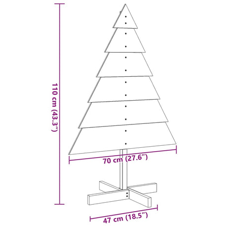 Kerstdecoratie kerstboom 110 cm massief hout - AllerleiShop